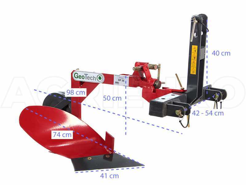 GeoTech DP16 - Aratro monovomere per trattore ad Ala corta