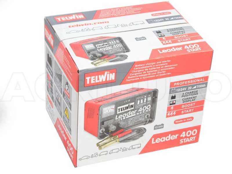 Telwin Leader 400 Start - Caricabatterie auto e avviatore - batterie WET/START-STOP 12/24V