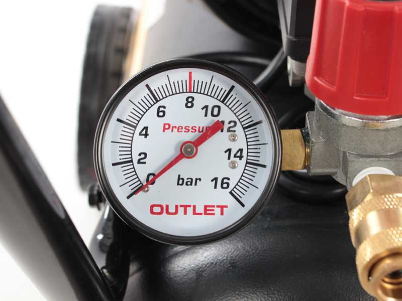 Nuair Sil Air 244/24 - Compressore aria elettrico monofase silenziato, oil-less  - Motore 1.5 HP - 24 lt