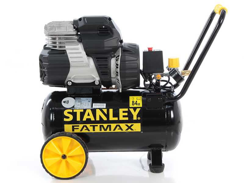 Stanley Sil Air 244/24  - Compressore aria elettrico monofase silenziato, oil-less - Motore 1.5 HP - 24 lt