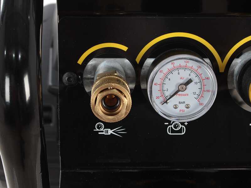 Stanley Sil Air 244/10 PCM - Compressore aria elettrico verticale monofase silenziato, oil-less - Motore 1.5 HP - 10 lt