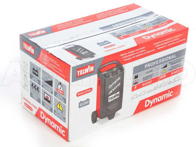 Telwin Dynamic 520 Start - Caricabatterie auto e avviatore - batterie WET/START-STOP 12/24V