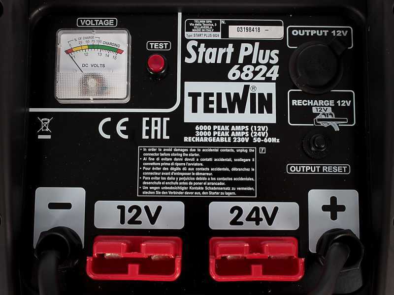 Telwin Start Plus 6824 - Avviatore a batteria - batterie 24V e 12V - caricabatterie incluso