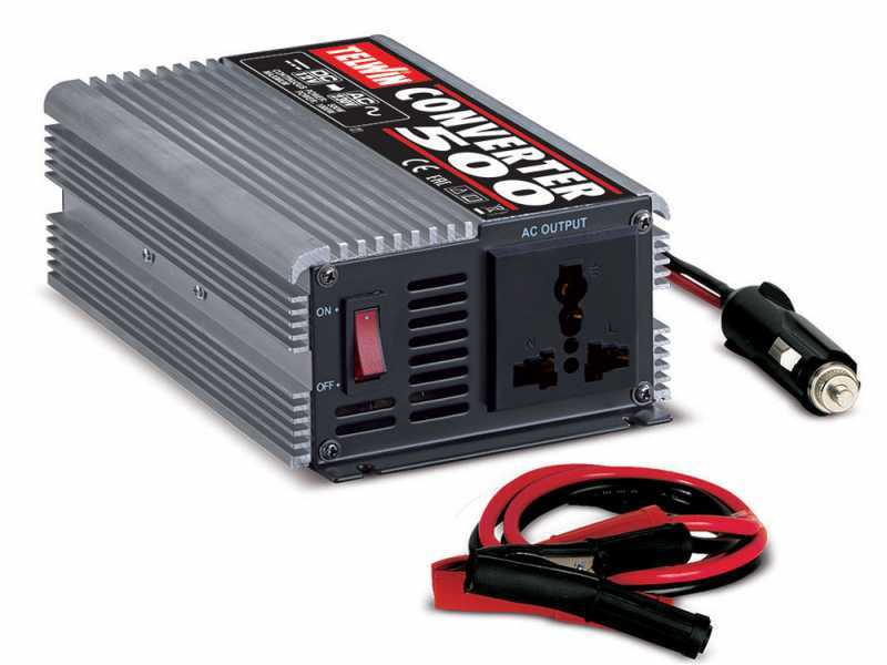 Telwin Converter 500 - Convertitore di corrente inverter da 12V DC a 230V AC - potenza 500 W