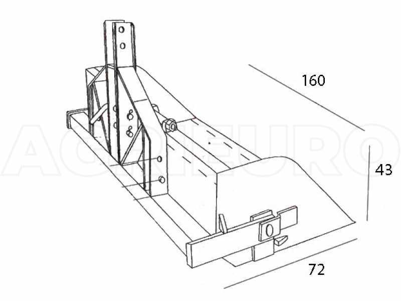 GeoTech 160 cm - Paletta posteriore per trattore - Serie medio-pesante - Portata 700 Kg