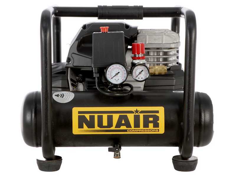Nuair SIL 244/6 - Compressore aria elettrico portatile monofase silenziato, oil-less  - Motore 1.5 HP - 6 lt
