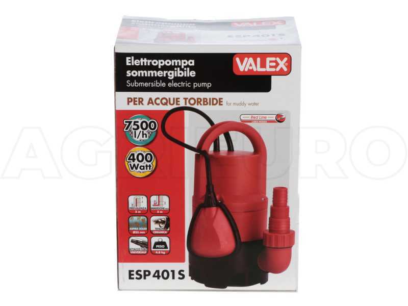 Pompa sommersa elettrica per acque sporche Valex ESP-INOX402 - elettropompa da 400 W