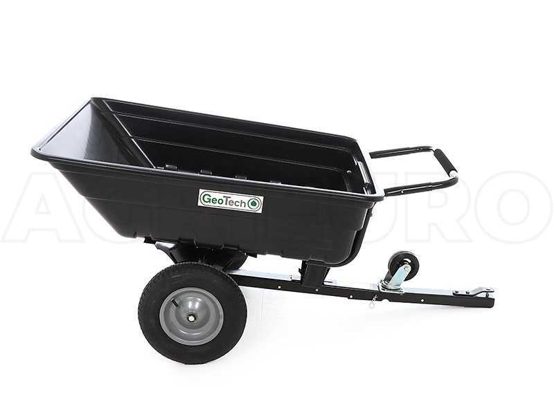 GeoTech TC3080PL - carrello trainato per trattorino - rimorchio con vasca in plastica - 121x93(h 29 cm)