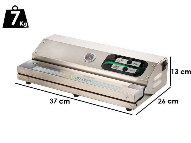 Macchina sottovuoto MINI Euro 360 INOX + vuotometro - Barra saldante 37cm