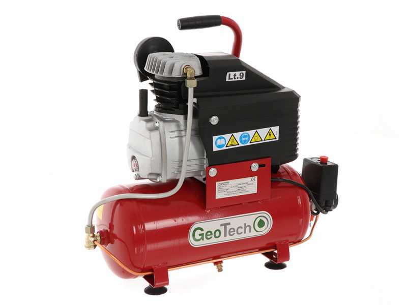 GeoTech AC9-8-20 - Compressore aria elettrico compatto portatile - Motore 2 HP - 9 lt aria compressa