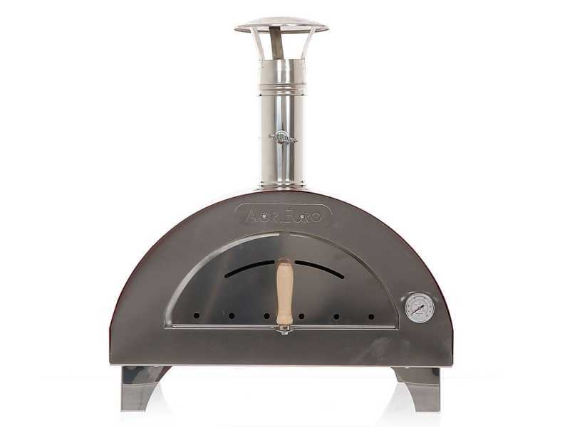 AgriEuro Quattro Stagioni - Forno a legna per pizza da esterno INOX 60x40 - cottura 1 pizza
