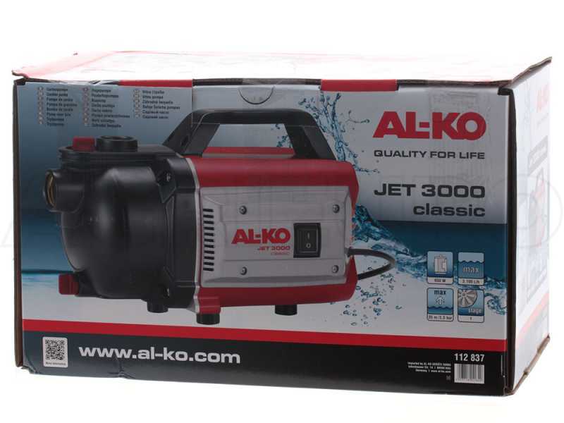 AL-KO Jet 3000 Classic - Elettropompa per irrigazione - pompa da giardino da 650 watt