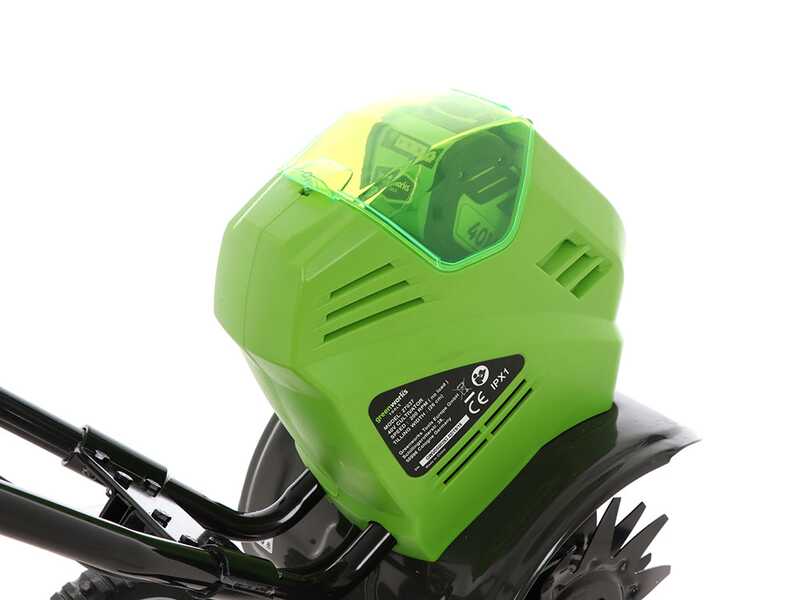 Greenworks G40TL - Motozappa a batteria con ruote - 40V 4Ah
