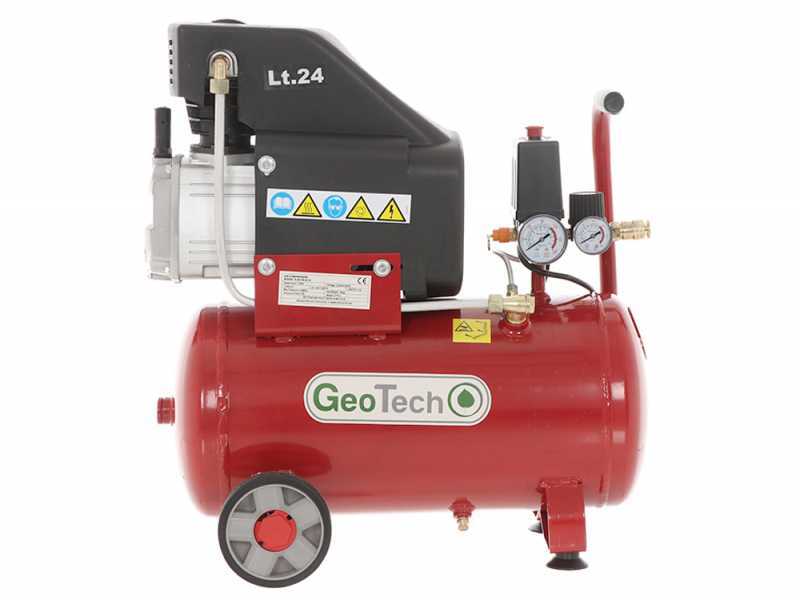 GeoTech AC 24.10.25C - Compressore aria elettrico da 24 lt aria compressa - motore 2.5 HP