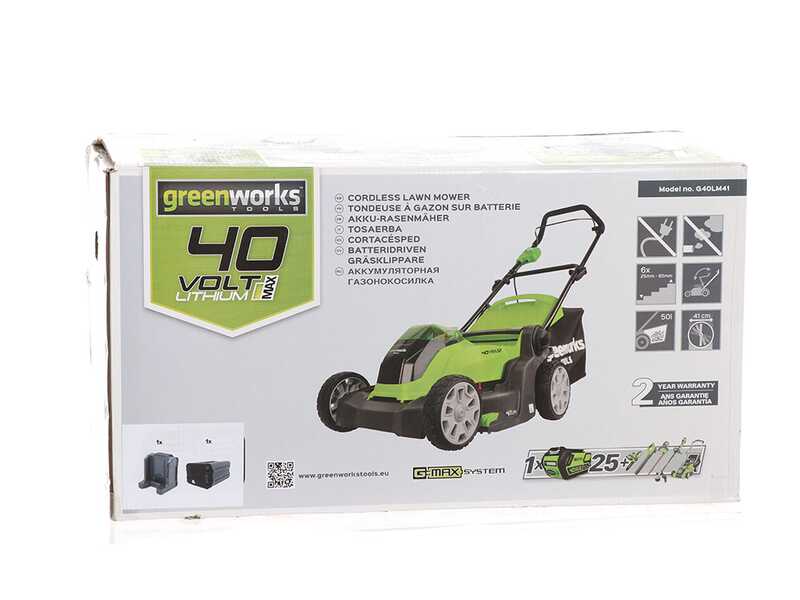 Greenworks G40LM41 - Tagliaerba a batteria 40V - SENZA BATTERIA e CARICABATTERIA