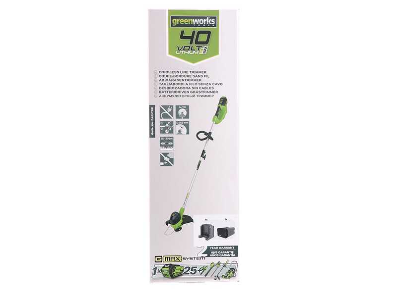 Greenworks G40LT - Tagliabordi a batteria - SENZA BATTERIA E CARICABATTERIA