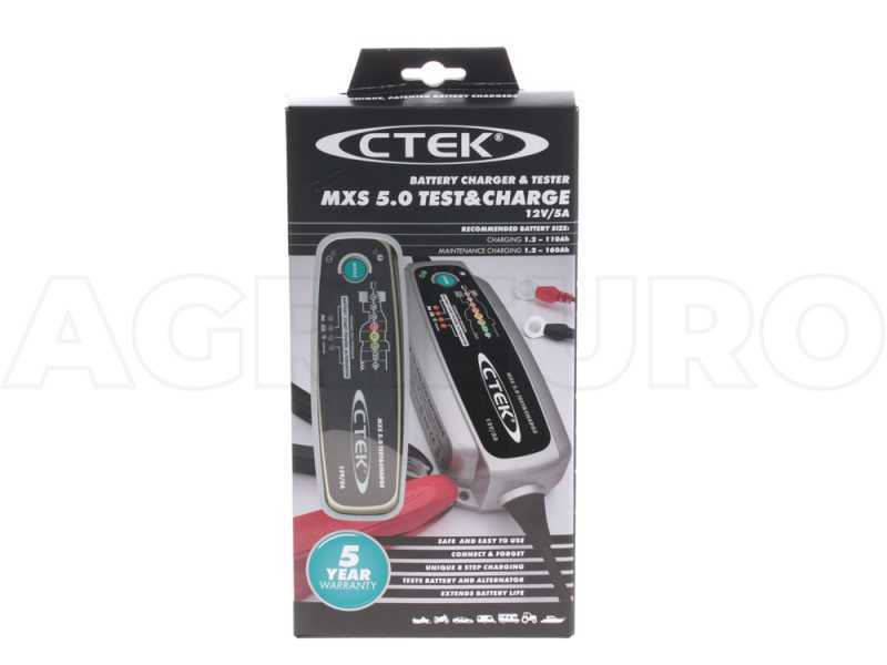 CTEK MXS 5.0 TEST &amp; CHARGE - Caricabatterie mantenitore automatico - 8 fasi - test batteria