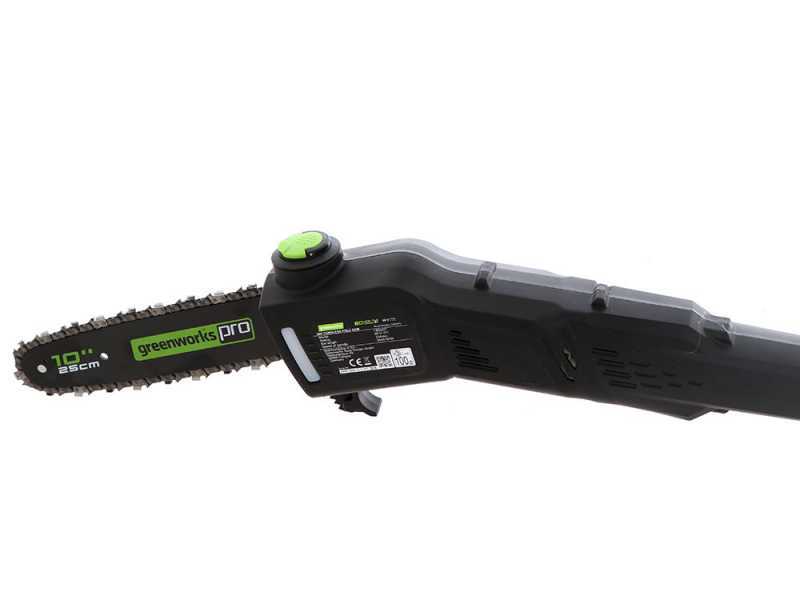 Greenworks GD60PS - Potatore a batteria a spalla su asta di prolunga - Batteria 60V 2Ah