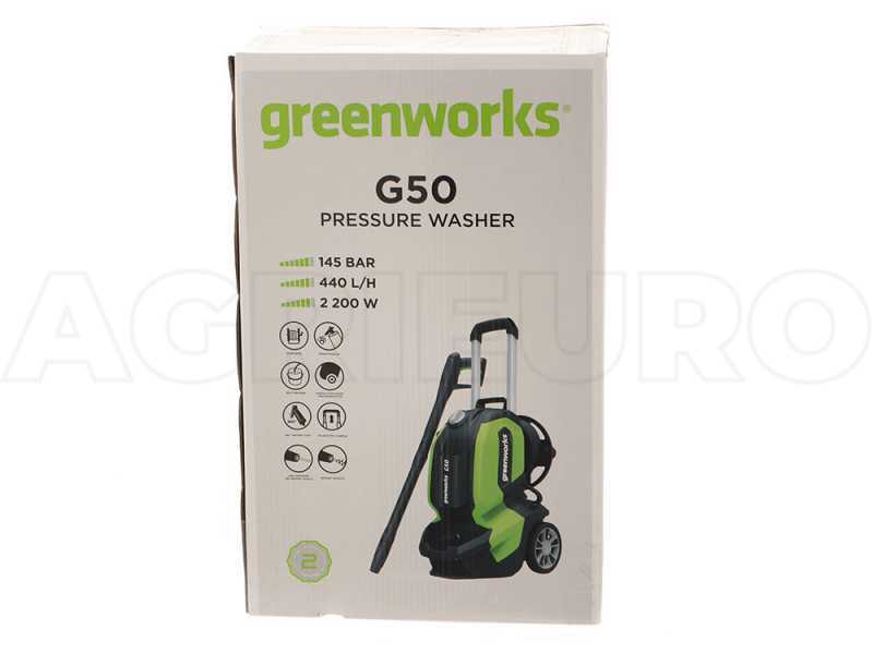 Greenworks G50 - Idropulitrice portatile con avvolgitubo - 145 bar - 440l/h - 2200W