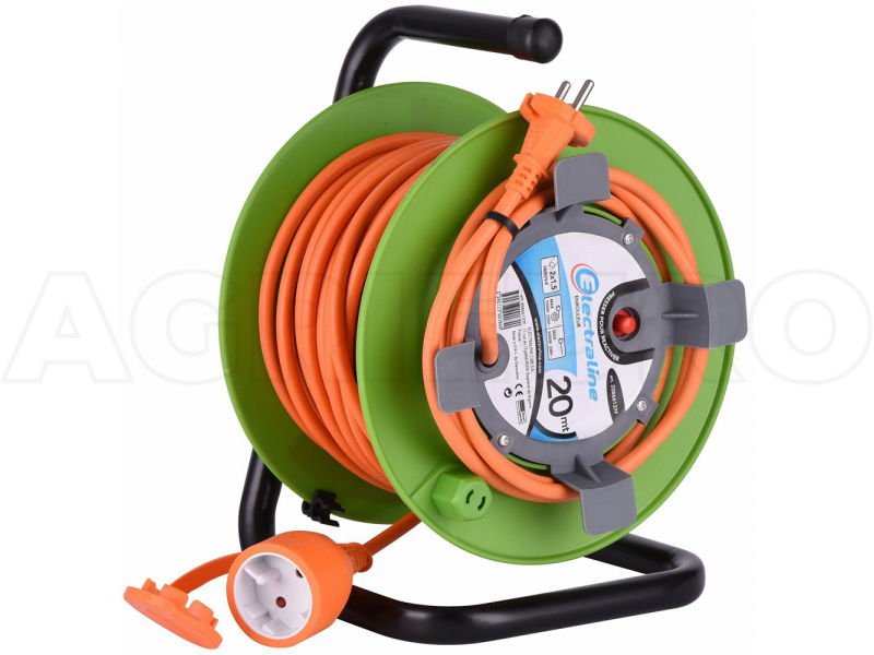 Electraline Avvolgicavo - 20m - Presa Universale Sezione 2 x 1,5 mm&sup2; (2 cavi con sezione 1,5mm&sup2;)