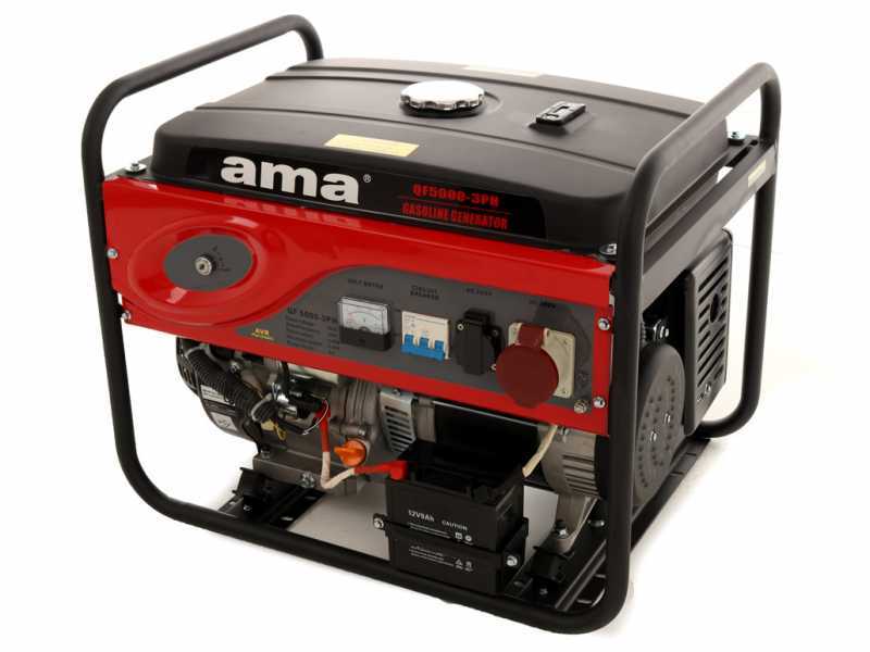 AMA QF5000 3PH - Generatore di corrente con avv.elettrico e AVR 5.5 KW - Continua 5 Kw Trifase