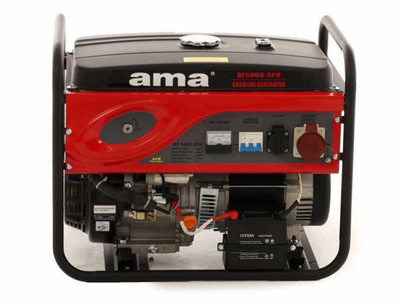 AMA QF5000 3PH - Generatore di corrente con avv.elettrico e AVR 5.5 KW - Continua 5 Kw Trifase