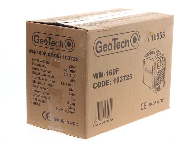 GeoTech WM-160 F - Saldatrice inverter a elettrodo a corrente continua - 160 A
