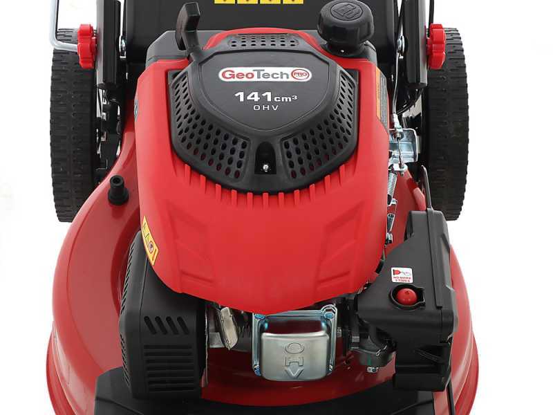 GeoTech-Pro S46-140BG - Tosaerba a scoppio semovente - 2in1: raccolta + scarico posteriore