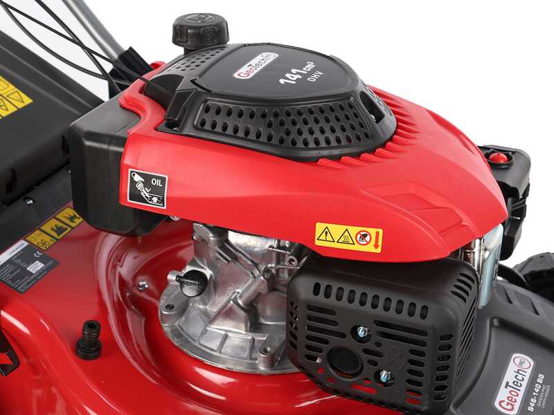 GeoTech-Pro S46-140BG - Tosaerba a scoppio semovente - 2in1: raccolta + scarico posteriore