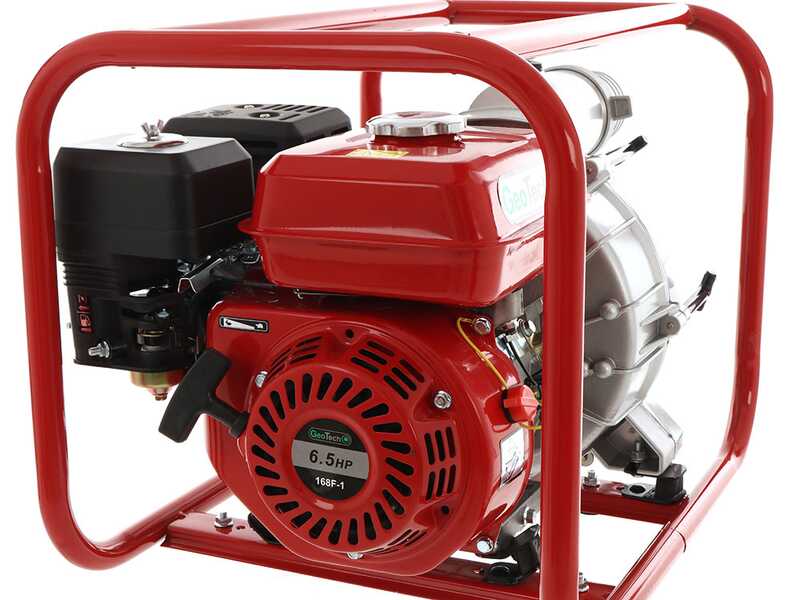 Motopompa a scoppio GeoTech LTP80 per acque nere sporche con raccordi da 80 mm