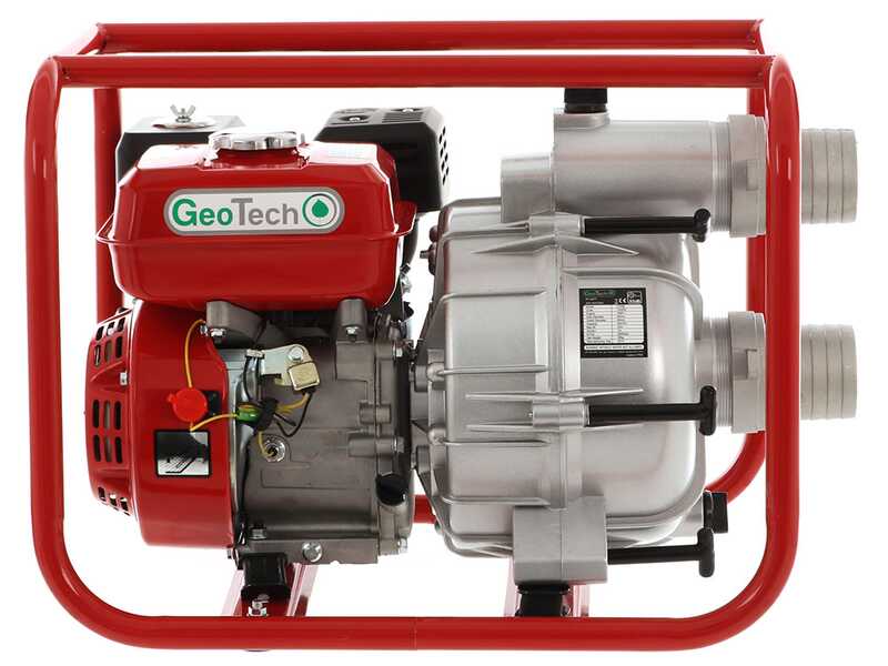Motopompa a scoppio GeoTech LTP80 per acque nere sporche con raccordi da 80 mm