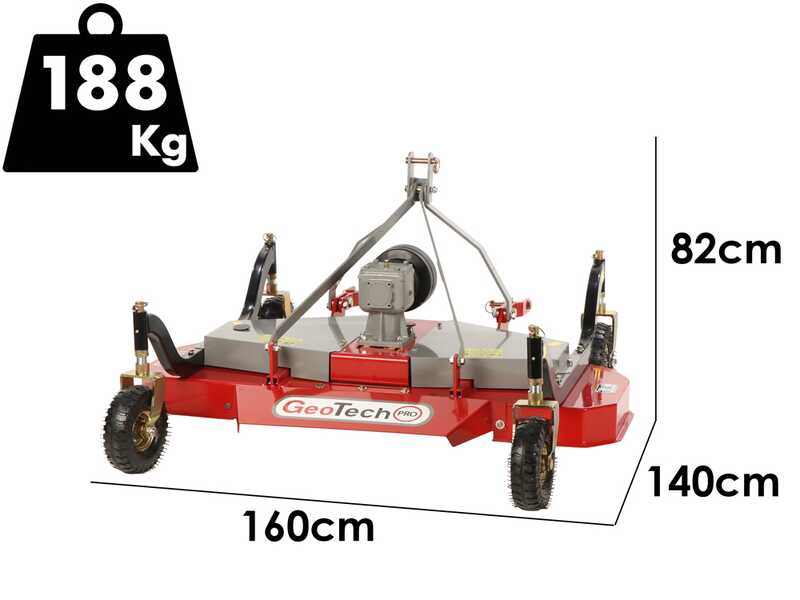 GeoTech-Pro TLP 180 - Tagliaerba per trattore - 3 rotori a 1 lama