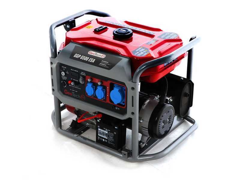 GeoTech-Pro GGP 6500 ESA - Generatore di corrente carrellato con AVR avv. elettrico 5.4 kW - Continua 5 kW Monofase