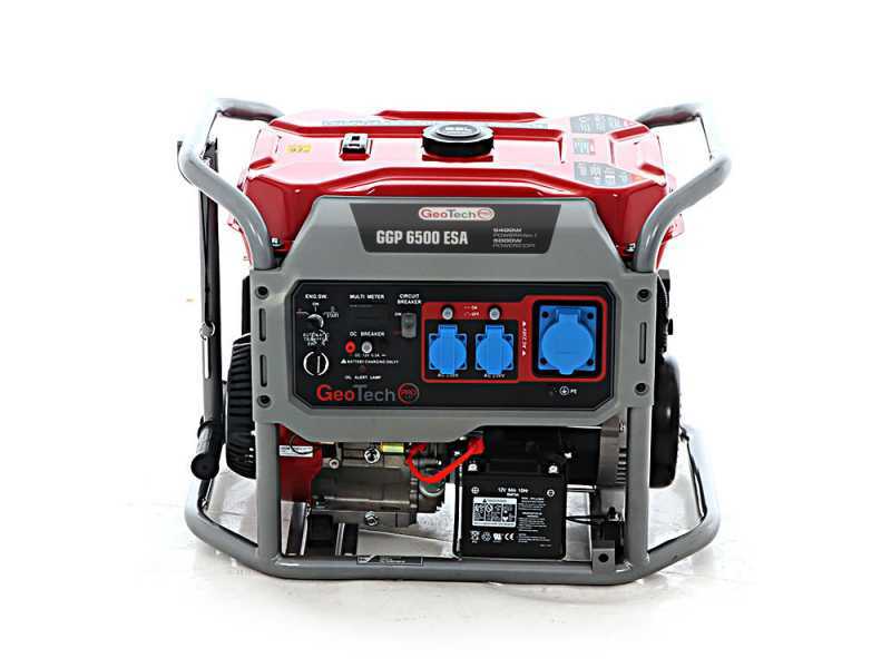 GeoTech-Pro GGP 6500 ESA - Generatore di corrente carrellato con AVR avv. elettrico 5.4 kW - Continua 5 kW Monofase