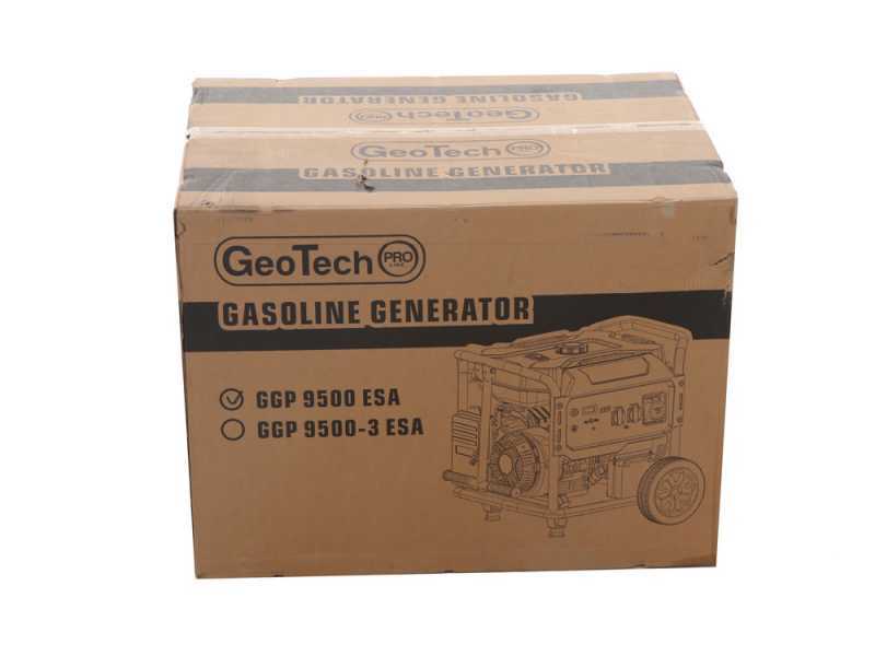 GeoTech PRO GGP 9500 ESA - Generatore di corrente carrellato con AVR avv. elettrico 7.9 kW - Continua 7.5 kW Monofase