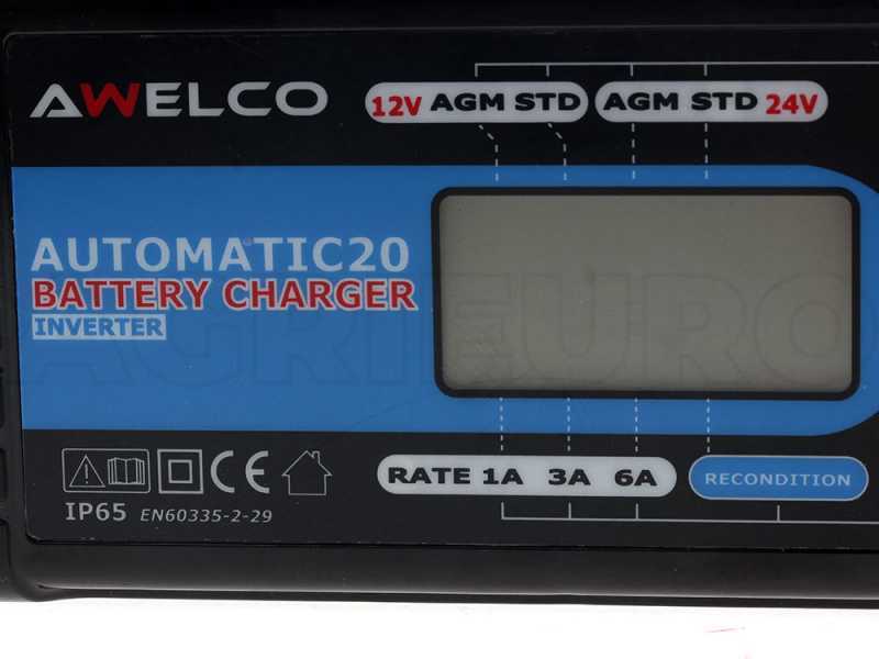 Awelco Automatic 20 - Caricabatterie mantenitore automatico - 12V / 24V - batterie fino a 120A