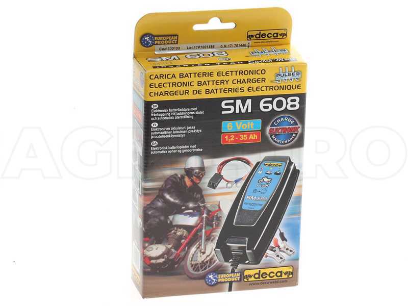 Deca SM 608 - Caricabatterie automatico auto - 6V - batterie auto e moto fino a 35 Ah