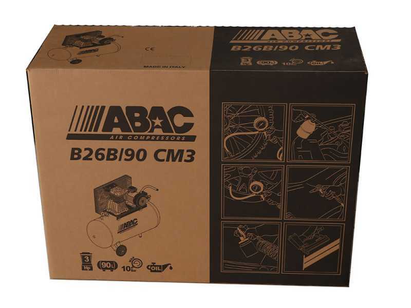 Abac B26B/90 CM3 - Compressore aria a cinghia - 90 lt aria compressa