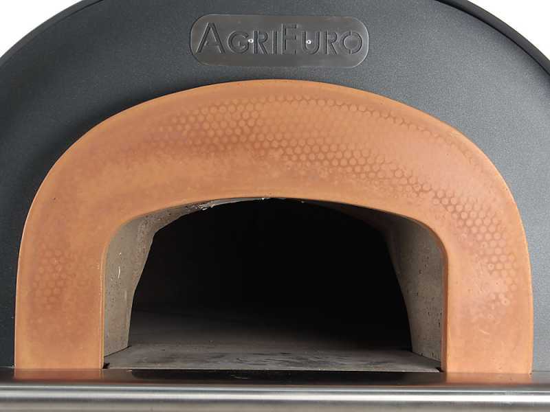 Forno a legna da esterno Cibus Inox 1000 con camera &Oslash;100 - 6 pizze
