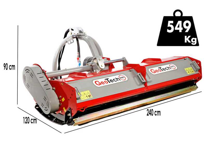 GeoTech-Pro ESFM 220H - Trinciaerba per trattore - Serie medio-pesante - Spostamento idraulico