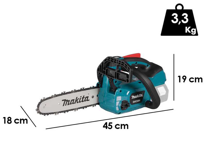 Makita DUC254 - Elettrosega a batteria 18V 3Ah - Lama da 25cm