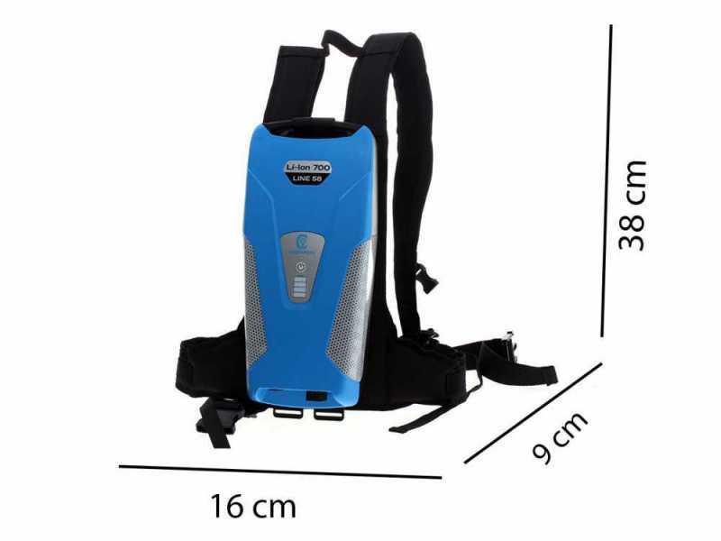 Campagnola HERCULES 58V - Asta in carbonio da 185-270 cm - Abbacchiatore elettrico a batteria - Batteria a zaino inclusa