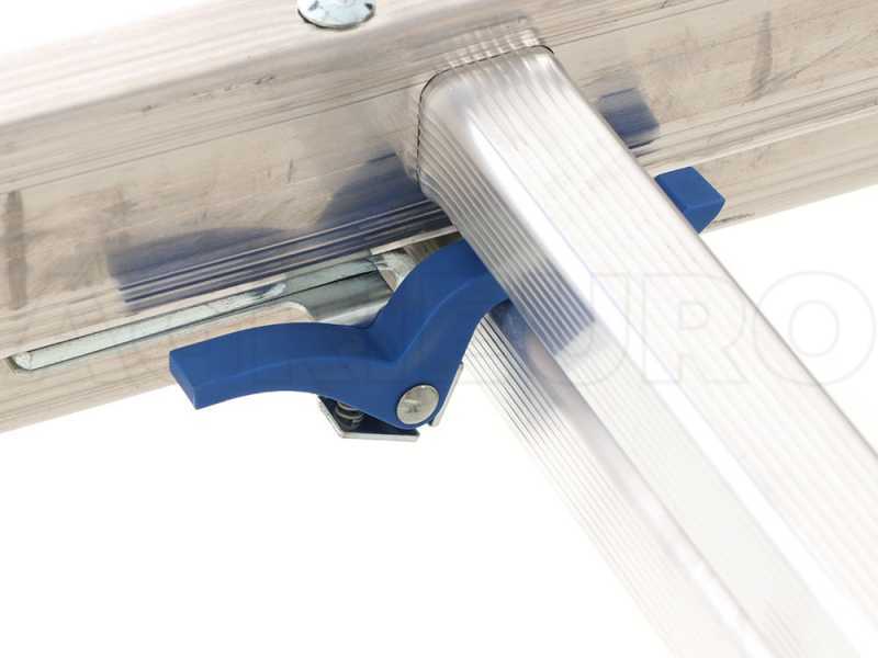 Marchetti Azzurra A2 A208, 2x8 gradini, 4.15 m - Scala in alluminio allungabile - Altezza stimata operativa 5.15 m