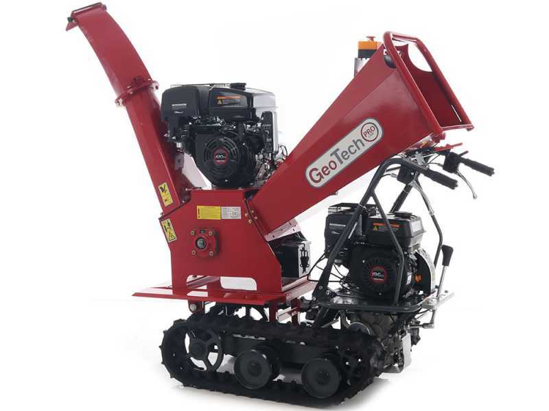 GeoTech-Pro BMS155 LE - Biotrituratore semovente a cingoli su motocarriola - Motore 6,5/15 HP - cassone estensibile