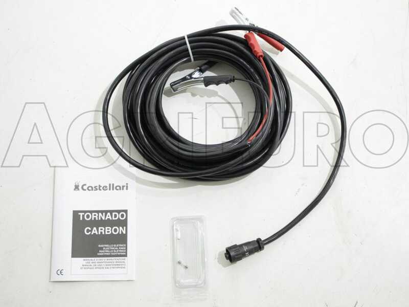 Castellari Tornado Carbon L V3 - Abbacchiatore elettrico a batteria tipo auto con cavo in dotazione - Asta telescopica in carbonio 230/330 cm