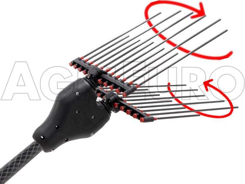 Castellari Tornado Carbon L V3 - Abbacchiatore elettrico a batteria tipo auto con cavo in dotazione - Asta telescopica in carbonio 230/330 cm