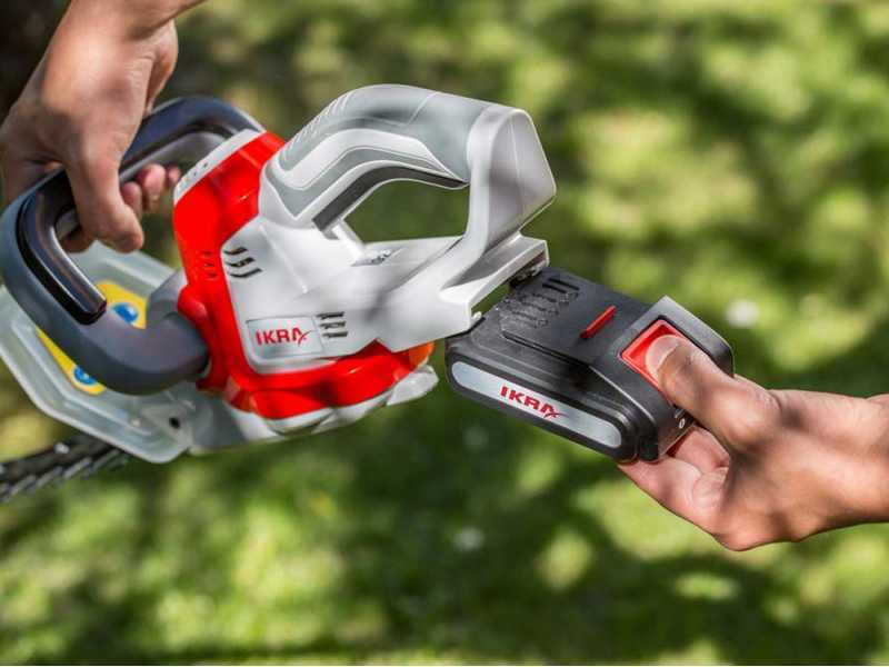 Ikra IAHS 20-1 - Tagliasiepi elettrico a batteria al litio 20V/2Ah - Lama da 54 cm