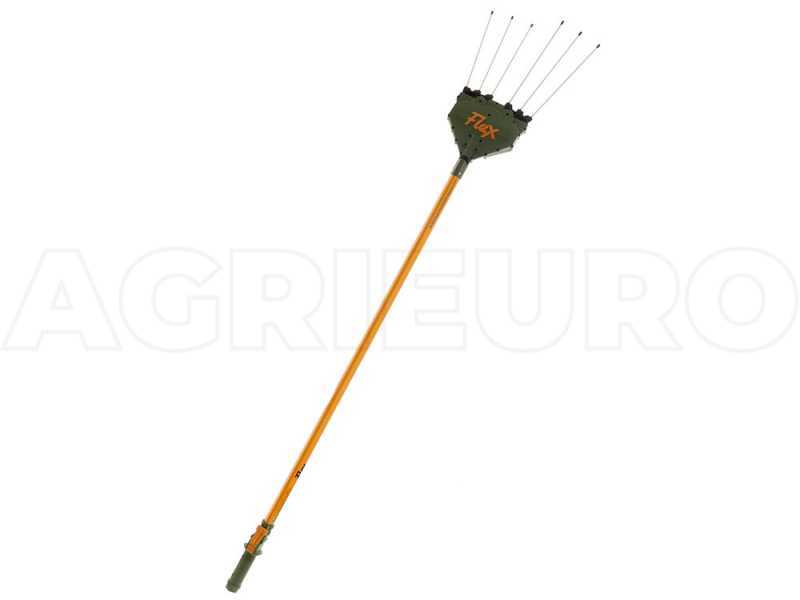 Oliviero Flex Basic - Abbacchiatore elettrico a batteria telescopico, asta in alluminio 190-280 cm