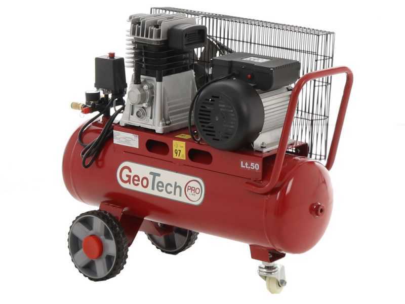 GeoTech-Pro BACP50-8-2 - Compressore aria elettrico a cinghia - Motore 2 HP - 50 litri - potenza 8 bar