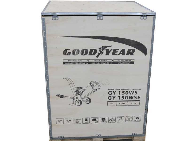 Goodyear GY 150WS - Biotrituratore a scoppio professionale - Motore benzina Goodyear 15 HP